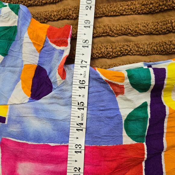 Jams World Vtg 90s Boho Maximalist Dopamine Hawaiian Floral Hattie Tier Dress S - Picture 7 of 8